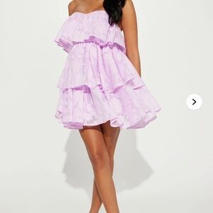 Fashion Nova Lavender Strapless Dress